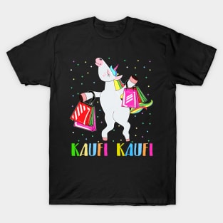 Kaufi Kaufi Shopping Einhorn Witzig Einkaufen T-Shirt